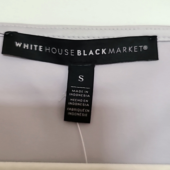 NWT White House Black Market Elegant draped-neck sleeveless Top. Silver. Size S - Picture 2 of 2